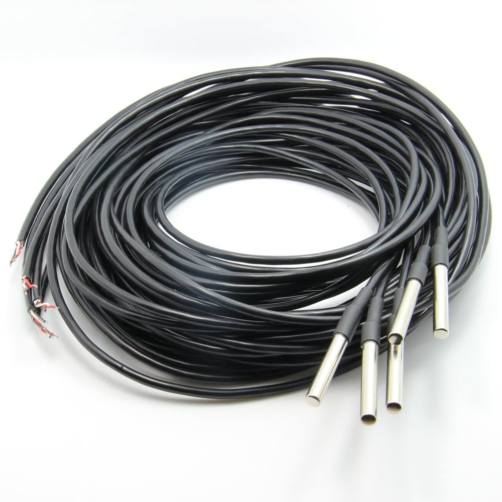 Twinklefilter 5pcs 196.9"（5m）IP65 Waterproof Digital Thermal Probe Temperature Sensor DS18B20 for Rasberry Pi or Arduino