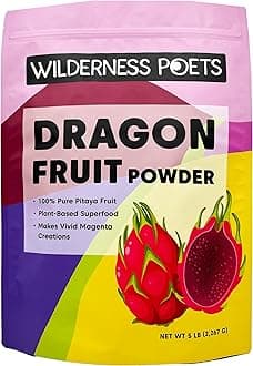 Wilderness Poets Freeze Dried Dragon Fruit Powder - Pitahaya Powder (80 Ounce - 5 Pound)