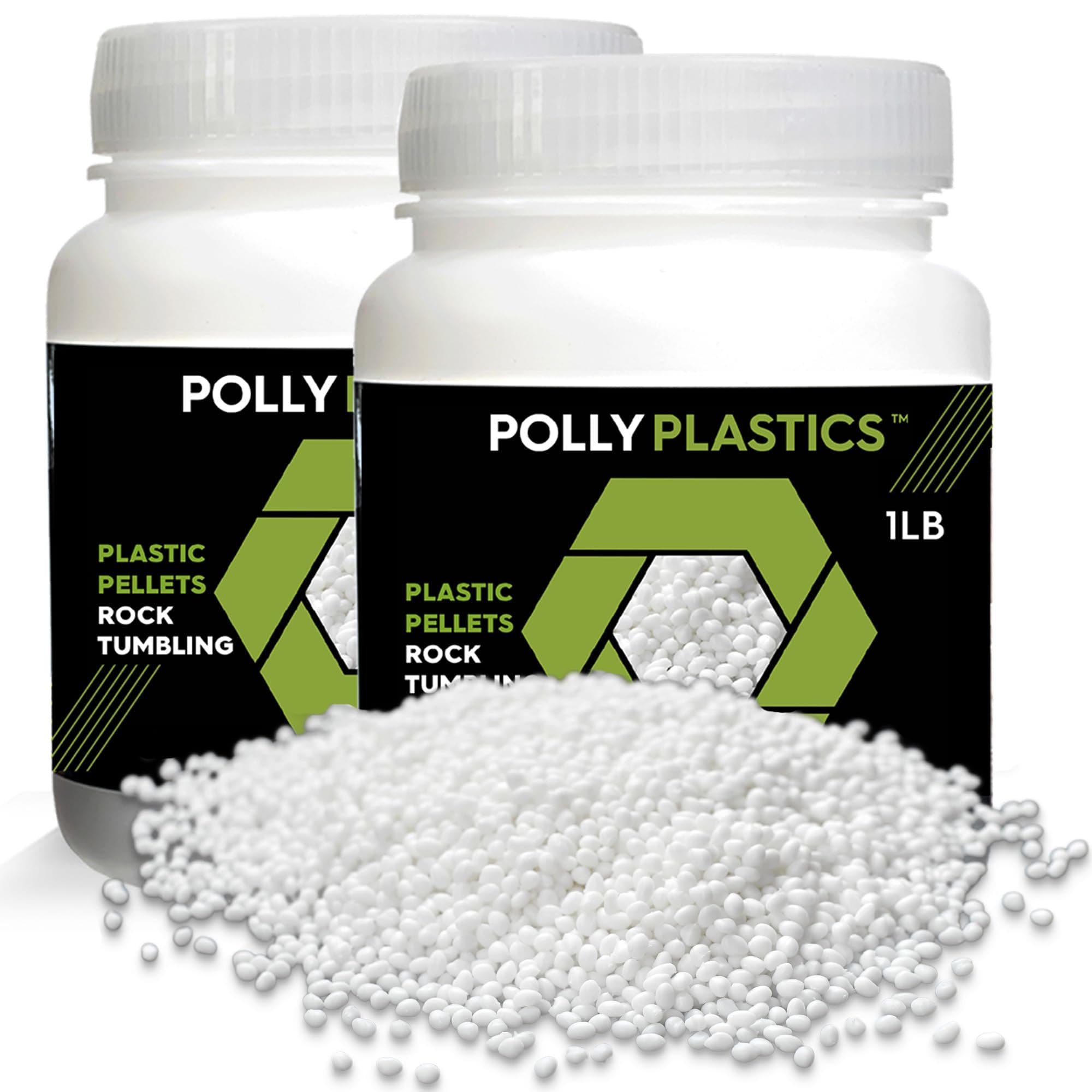 Polly Plastics Polypropylene Plastic Poly Pellets - 2 lb Rock Tumbling Media for Enhanced Tumbling Action