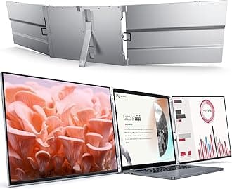 L LIMINK 14" Triple Screen Laptop Monitor Extender - 1200P IPS, USB-C & HDMI, Compatible Mac & Win 13-16" Laptops