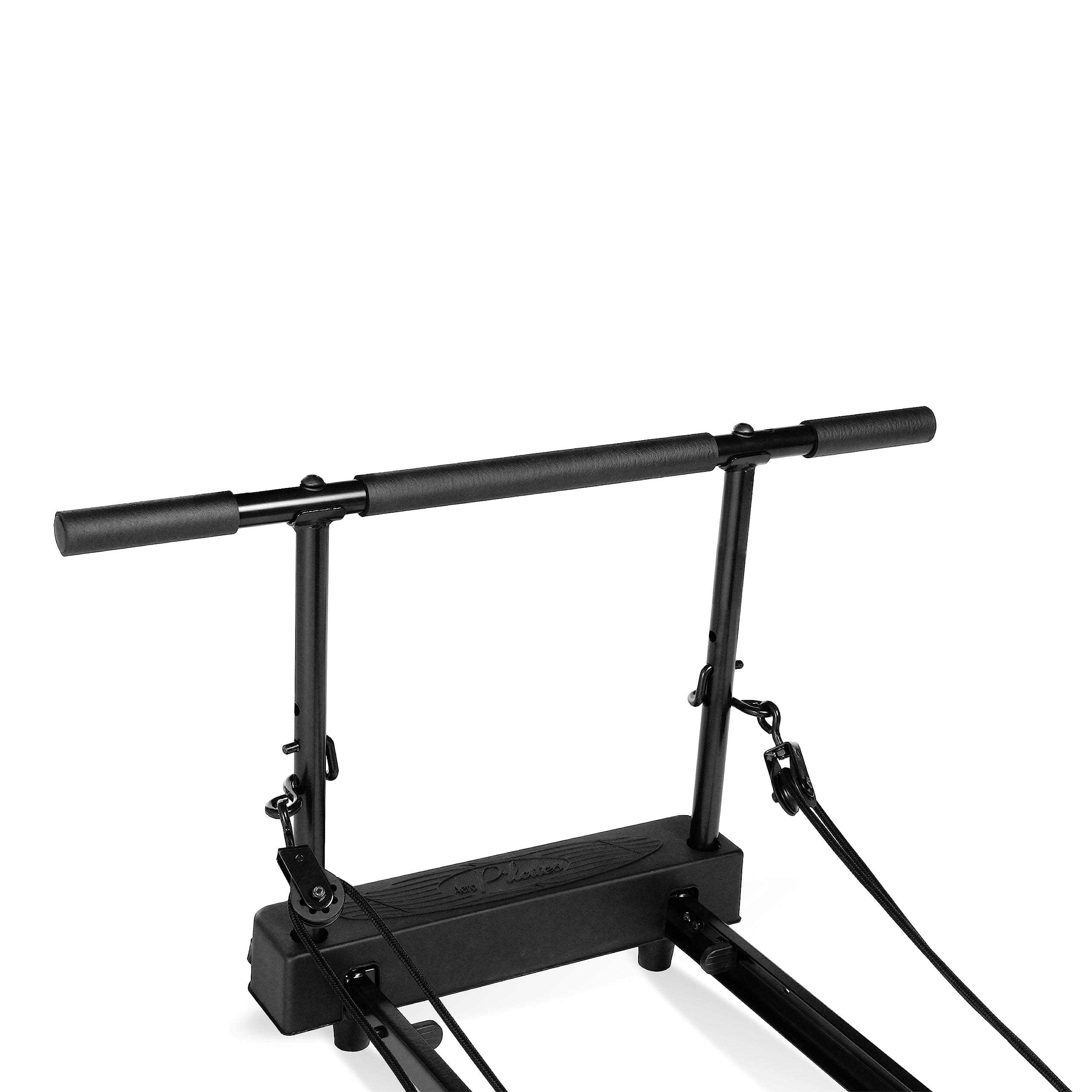 AeroPilates by Stamina 55-0012 Sturdy Steel Frame Pull Up Bar Pulley Riser Pilates Reformer Attachment with Padded Grip for Upper Body Exercise, Black