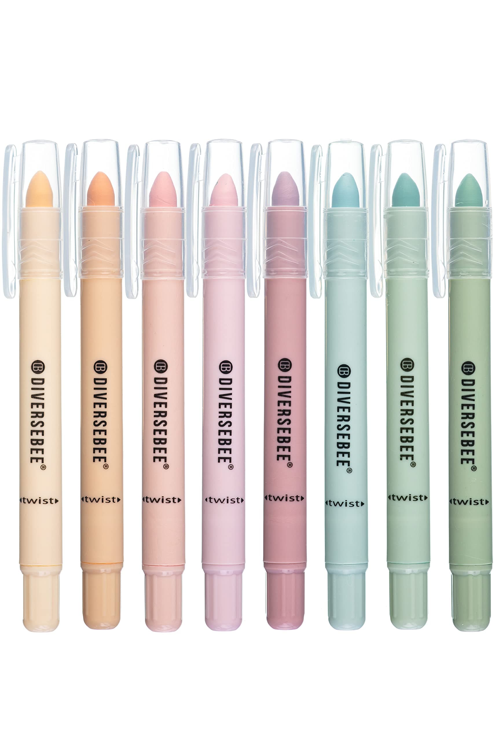 DIVERSEBEE Bible Highlighters and Pens Smudge Proof 8 Pack Assorted Colors Gel Highlighter Set Cute Bible Markers Study Diary School Supplies & Accessories (Pastel)
