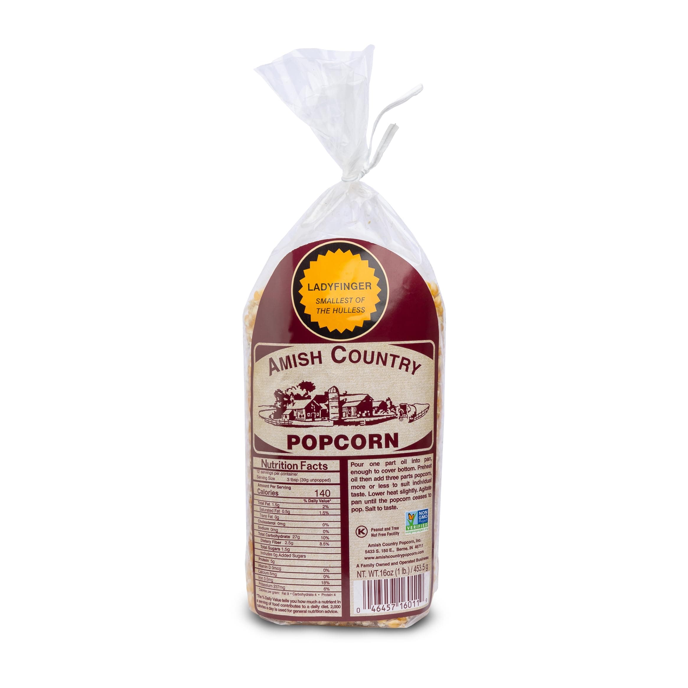 1 lb Bag | Ladyfinger Popcorn Kernels | Old Fashioned, Non-GMO and Gluten Free (Ladyfinger - 1 lb Bag)