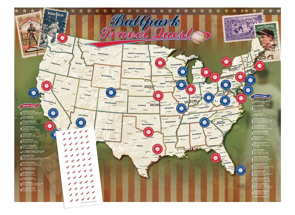 Personalized Ballpark Travel Quest Poster Set