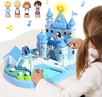 Magnetic Dollhouse Playset for 2-4 Years Old Girls Gifts, Doll House Girl Toys with Light, Music, 4 Toy Figures, Christmas Birthday Gifts for Girls Age 2 3 4 5 6