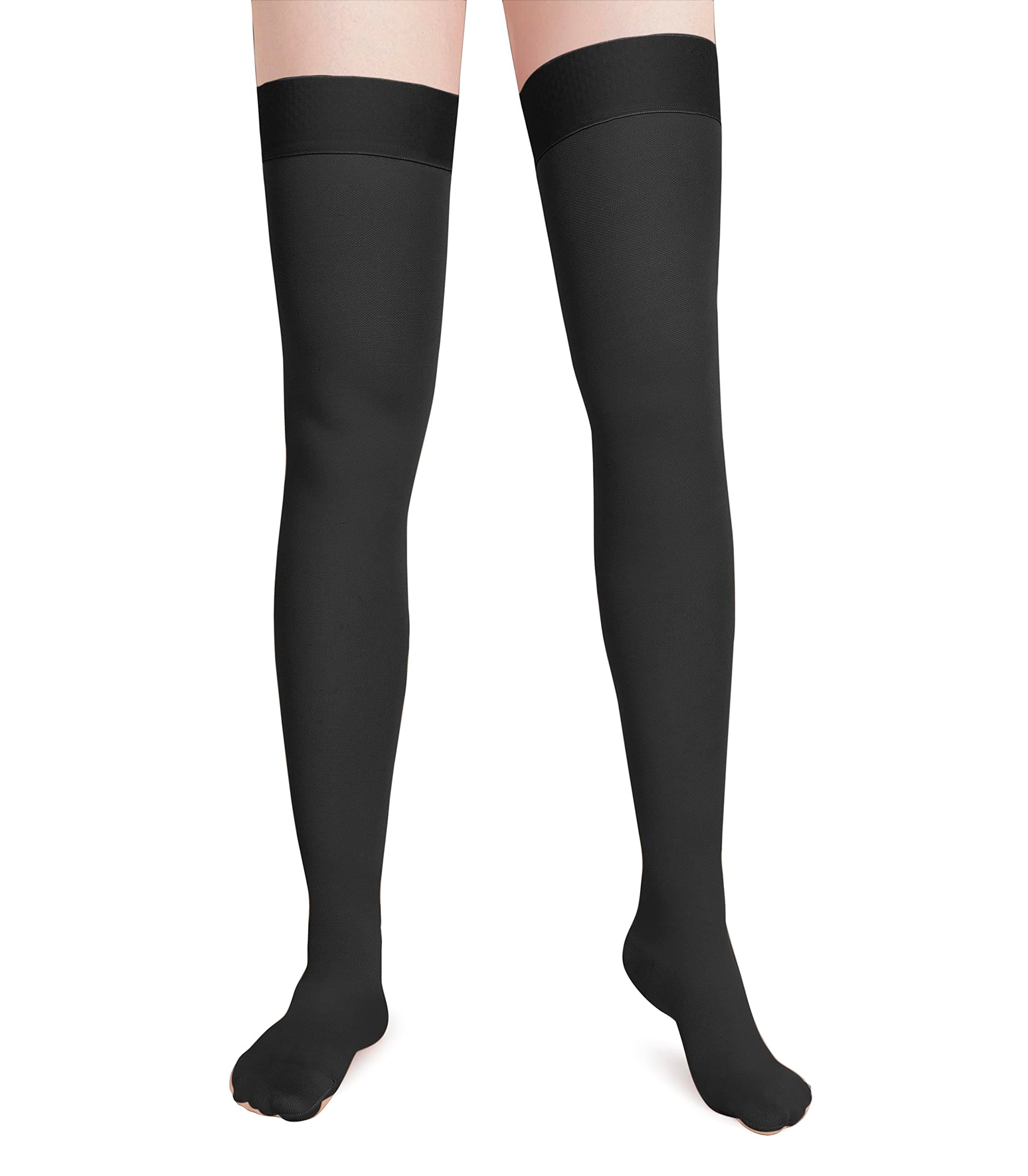 Thigh High Compression Stockings, Firm Support 20-30 mmHg Gradient Compression with Silicone Band for Women & Men - Medical Support Hose Treatment Varicose Veins Swelling