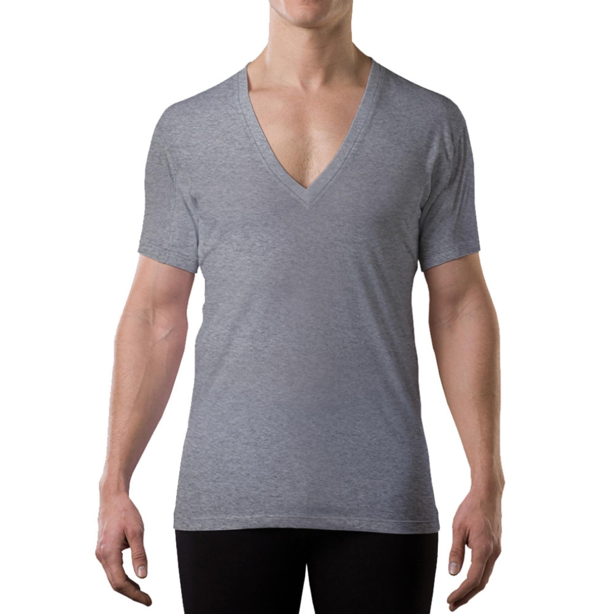 The Thompson Tee Men's Sweatproof Undershirt | Cotton Deep V Neck | Original Fit | with Sweat Pads