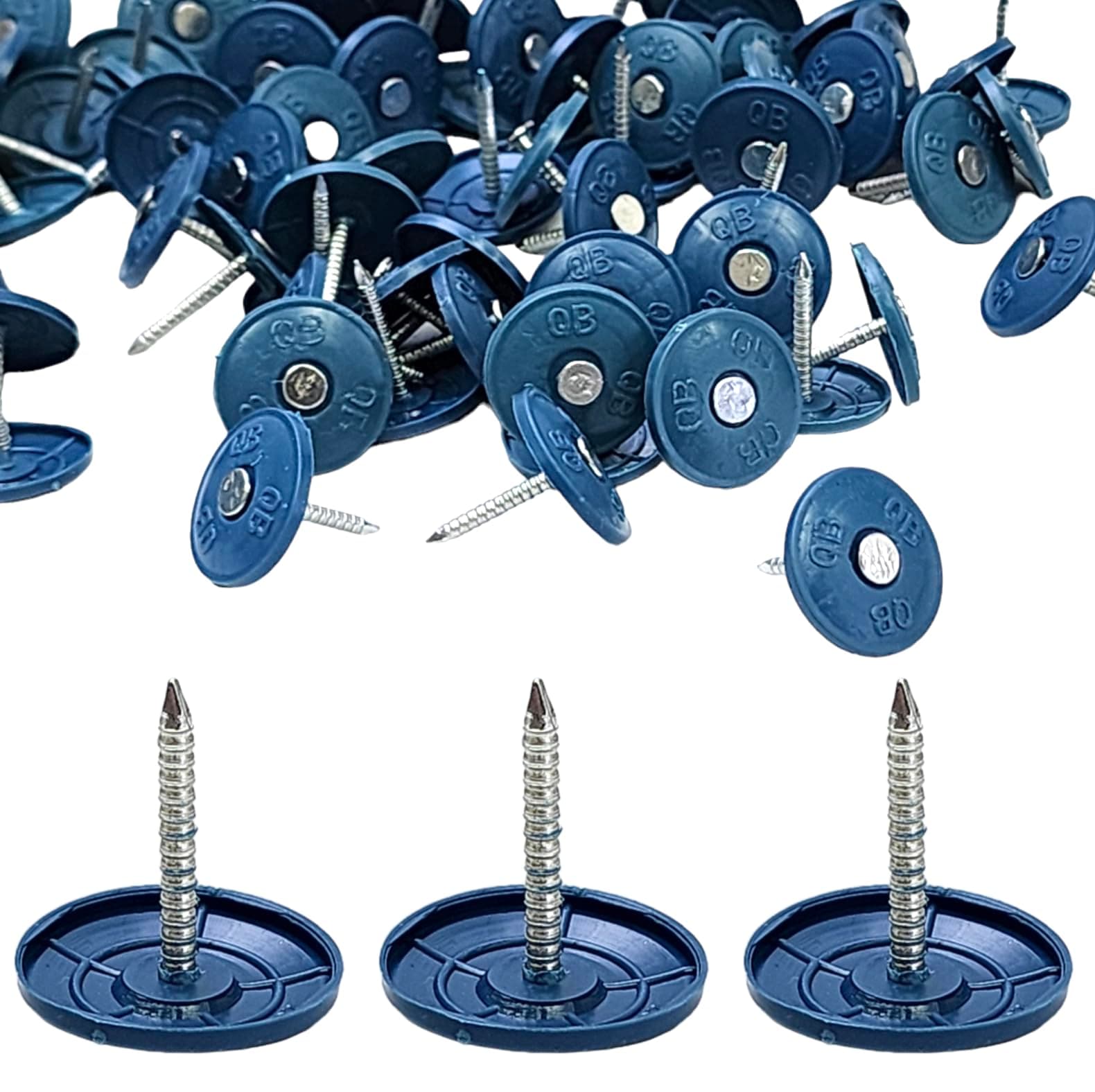 250-Pack Professional Roofing Nails 1 Inch Galvanized Plastic Cap Nails - House Wrap Insulation Fasteners for Tar Paper Foam Board Felt