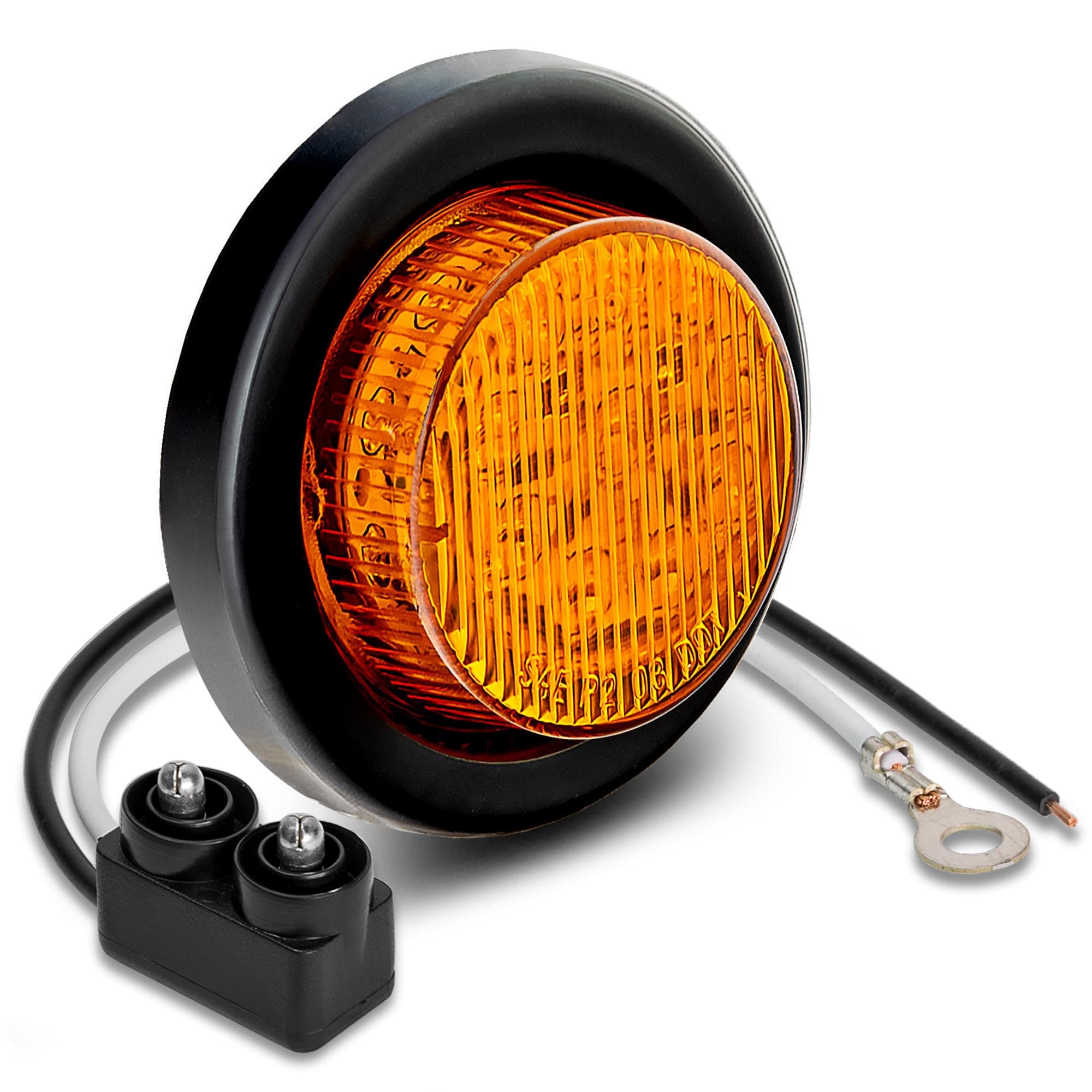 ONLINE LED STORE 2" Round 10 Light [2 in 1 Reflector] [Polycarbonate Reflector] [10 s] [D.O.T. Certified] [2 Year Warranty] Side Marker Light for Trucks and Trailers - Amber