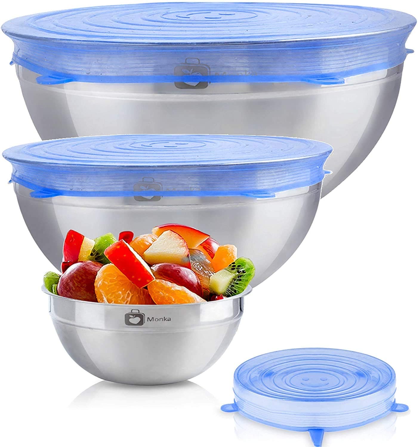Silicone Stretch Lids, 12 Pack Small, Reusable Durable and Expandable Lids to Keep Food Fresh, the Same Sizes of 2.6 Inch