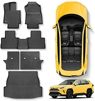 Floor Mats for Toyota RAV4 Floor Mats 2024-2019 6Pcs All Weather RAV4 Floor Mat for Toyota RAV4 Accessories 2024-2019