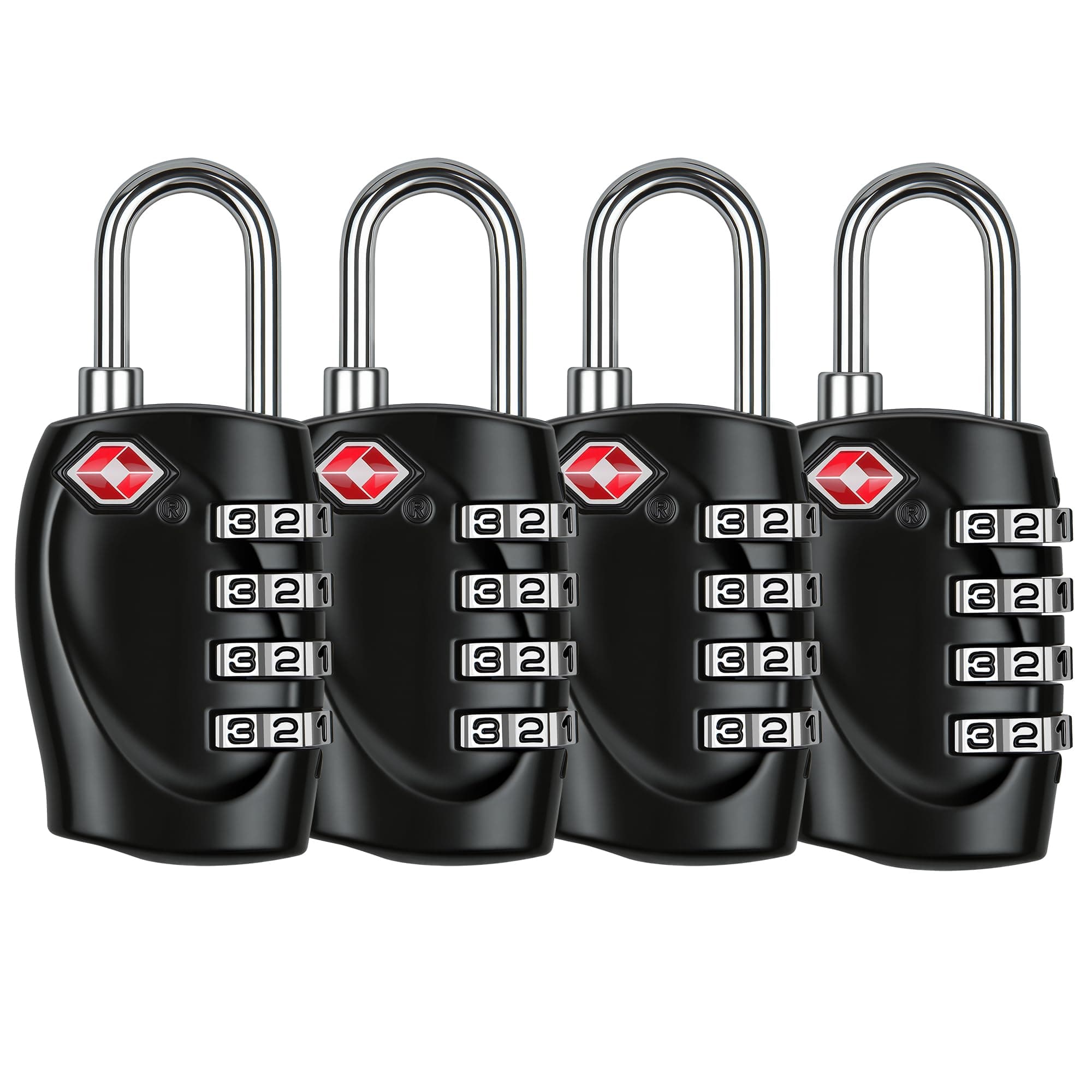 T Tersely （4 Pack）TSA Approved Luggage Combination Locks, 4 Digit Combination Padlock with Alloy Body TSA Lock for Travel Bag, Suit Case, Lockers, Gym, Bike Locks or Other