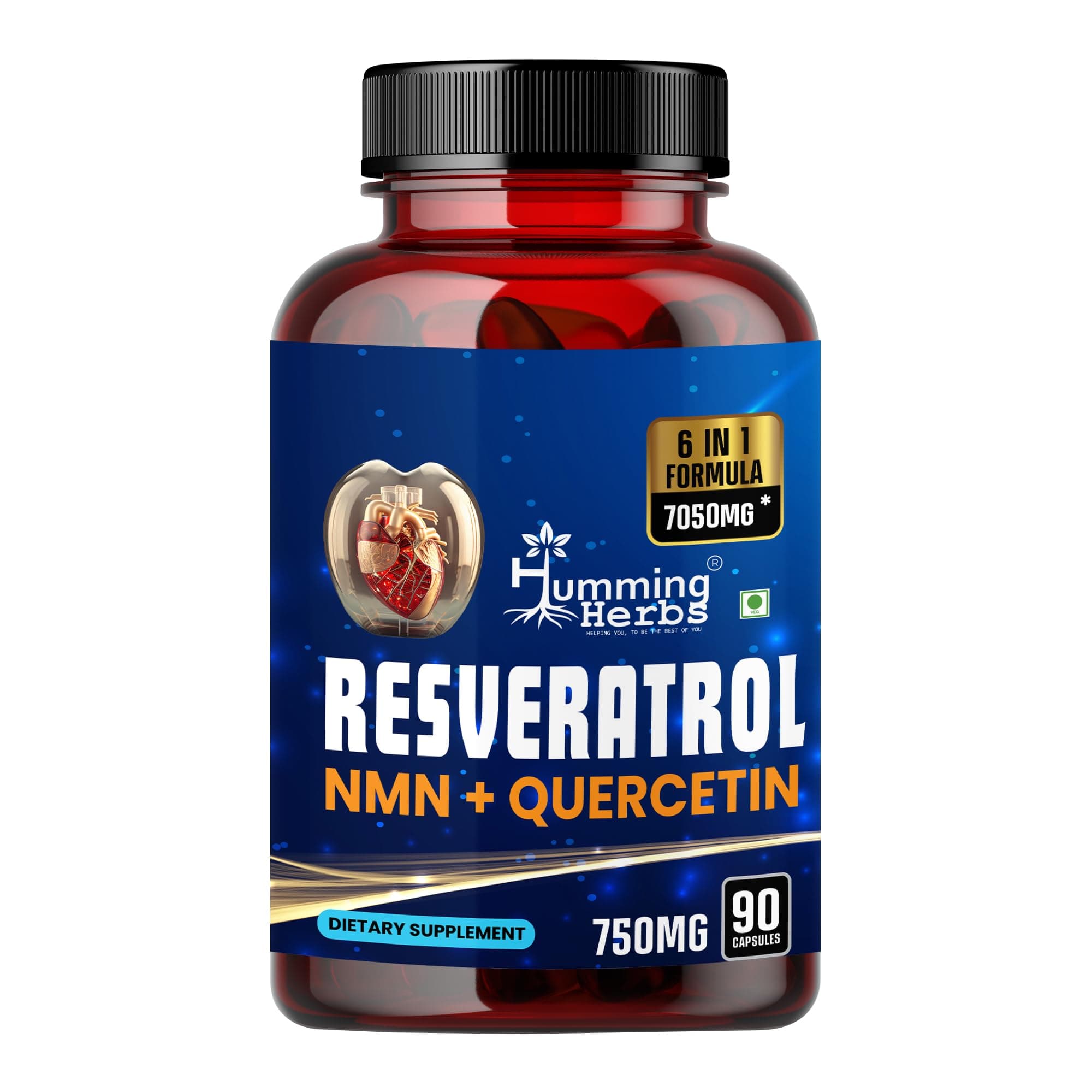 Humming Herbs Resveratrol 90 Cap | Trans-Resveratrol 98% Highly Purified And ...