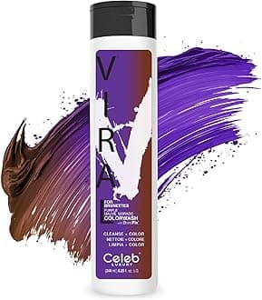 Purple Hair Color Depositing Colorwash Shampoo for Brunettes + Bondfix Bond Rebuilder, Semi Permanent Hair Color, Vegan Hair Dye