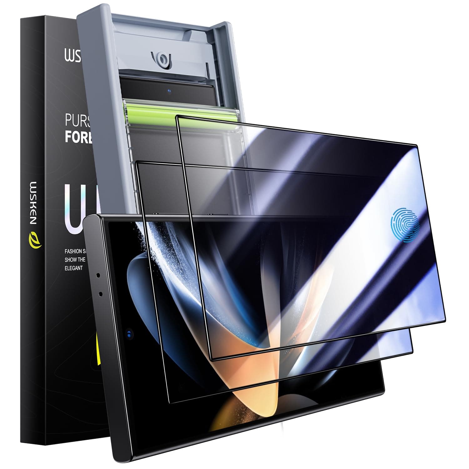 - for Samsung Galaxy S24 Ultra Privacy Screen Protector Tempered Glass [24° Anti-Spy] [Zero Bubble] [Auto Dust-Remove] [Support Fingerprint Unlock] Anti Glare HD 9H 6.8 inch - 2 Pack