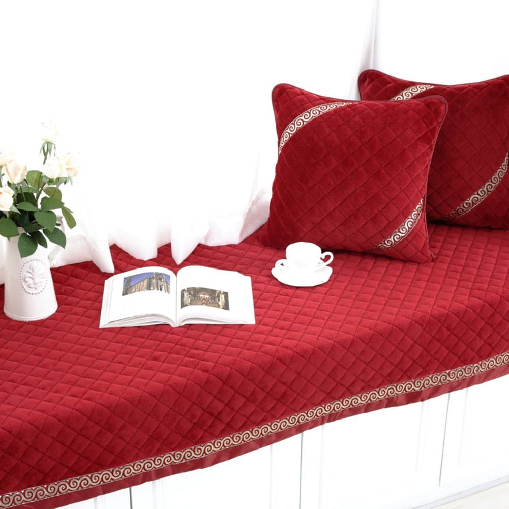 SGDSTGGDFH Winter thickening plush float window mat window mat padded non-slip cushion balcony tatami mat-B 90x120cm(35x47inch)