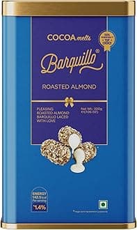 Premium Roasted Almond Coated Chocolate Tin Pack-10 Pcs|Vanilla Cream Filled Biscuit Roll 200 Gram imported| Dubai couverture taste | Festive Gift Pack Celebration specially for Festivals