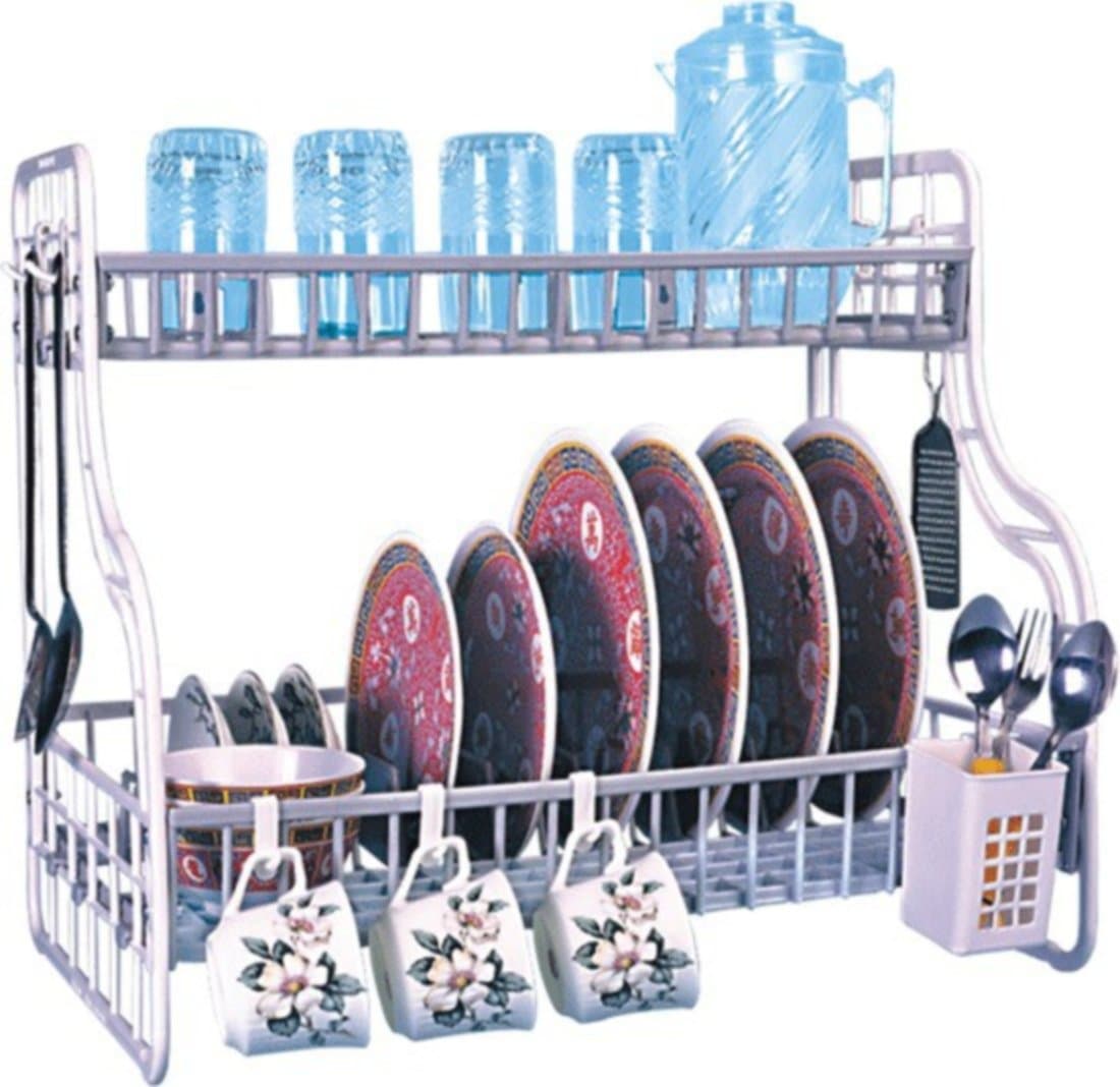 TOOTAL Plastic Multi Purpose Kitchen Rack (Red)