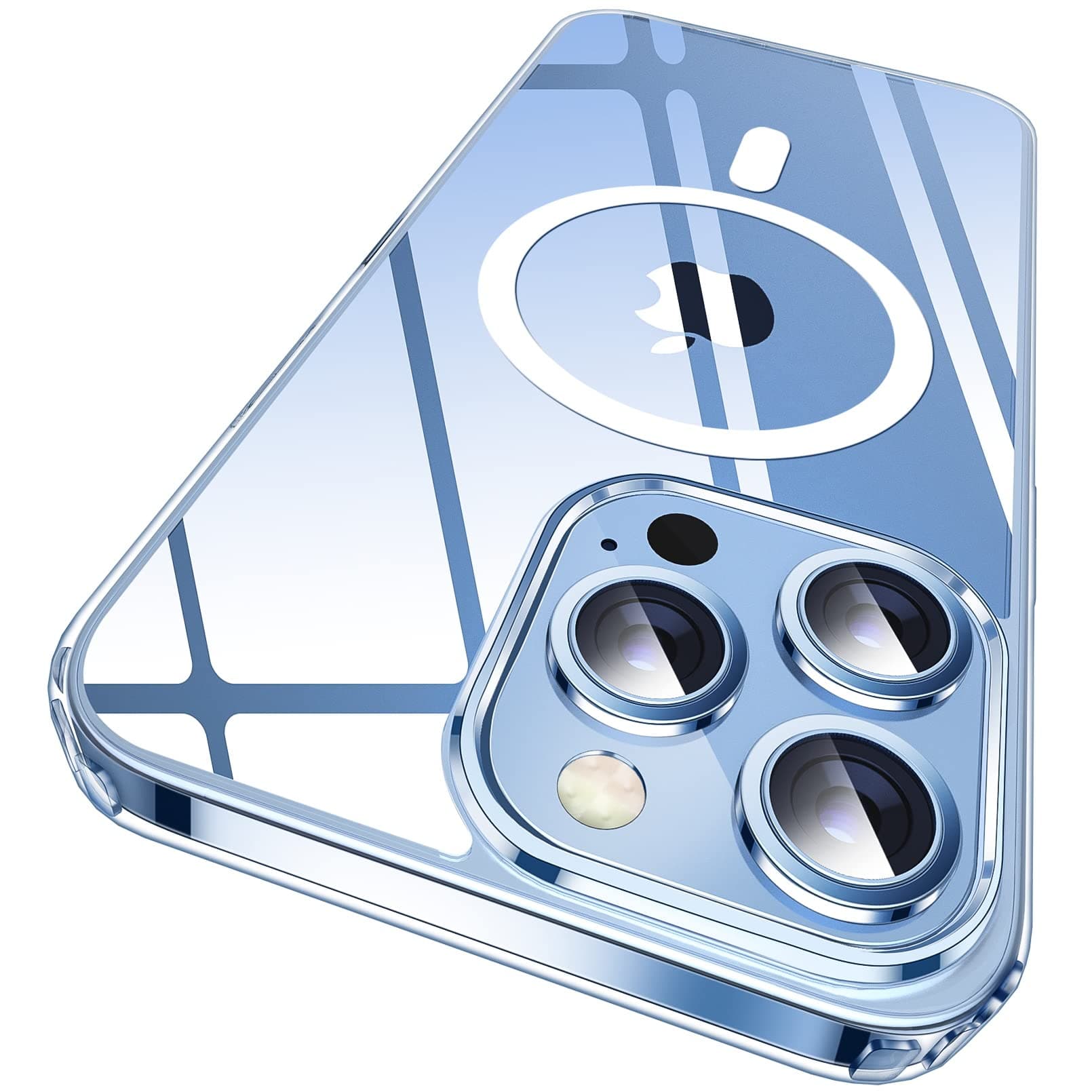 SUCGLES for iPhone 13 Pro Max Case with MagSafe [Ultra Strong Magnetic] [12FT Military Drop Protection] [Shockproof Bumper] Slim Thin Mag Safe Promax Phone Cover for Apple 13pro Max (Clear/Magnet)