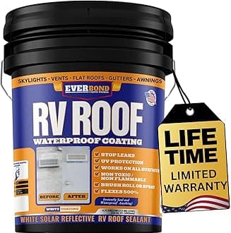 - Liquid Rubber RV Roof Coating - Roof Sealant for Camper Roofs, Trailers, Motorhomes, and Metal Buildings - Roof Cooling White 4.75 Gallon - Made in USA