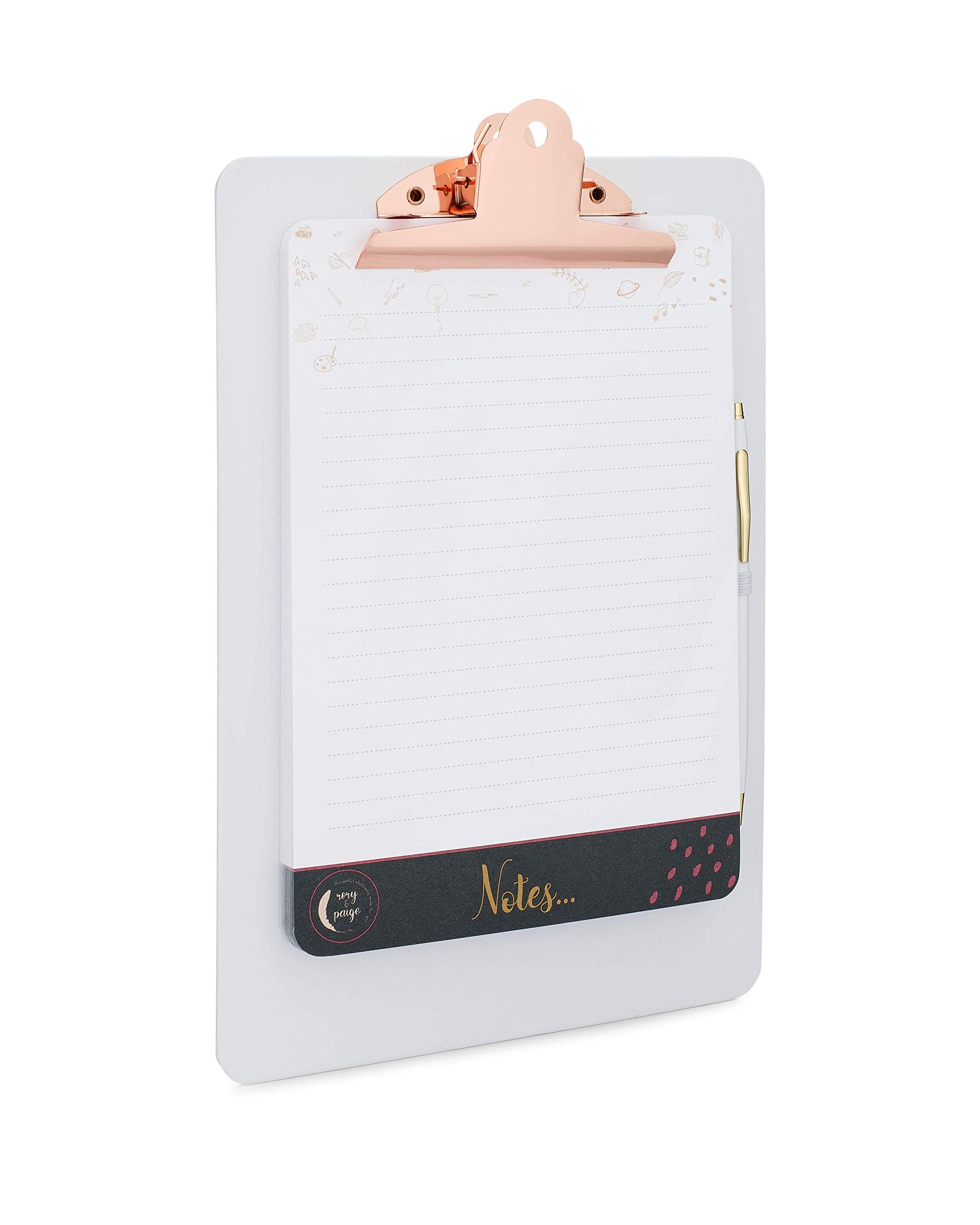 Rory and Paige Refrigerator Clipboard Set, Fridge Magnet Notepad, Note Pads for Grocery Lists, to-do Lists, Shopping List and Meal Plans - 50 Page - A5 Notepad Holder