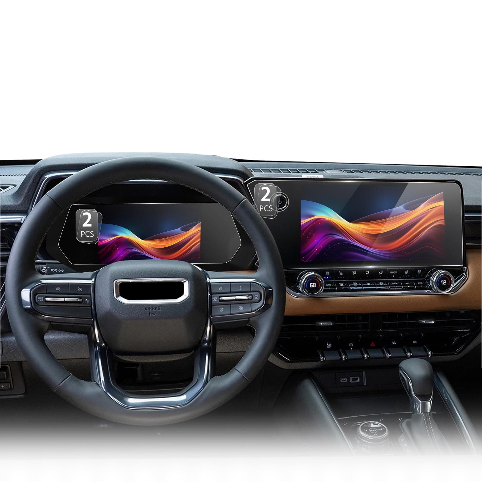 CDEFG (4PCS) 2024 Canyon Anti-Reflection Screen Protector, 11.3"" Touchscreen & 11"" Digital Gauge Cluster for 2024 GMC Canyon Accessories, Ultra Clear Anti Glare 4PCS