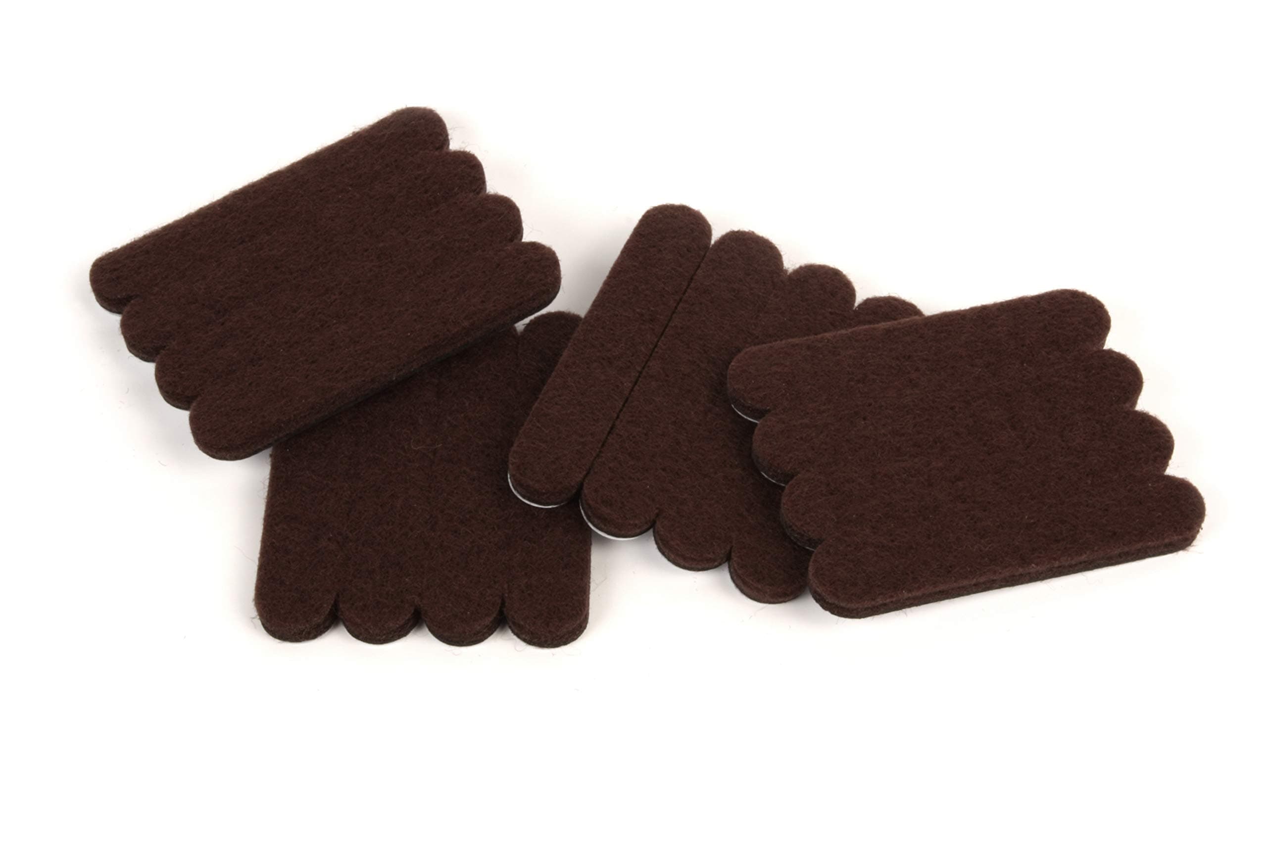 SlipstickCB042 Self Stick Felt Strips for Surface Protection (16 Pads) Protects All Hard Surfaces, 1.3 cm x 6.7 cm Slider Pads, Brown