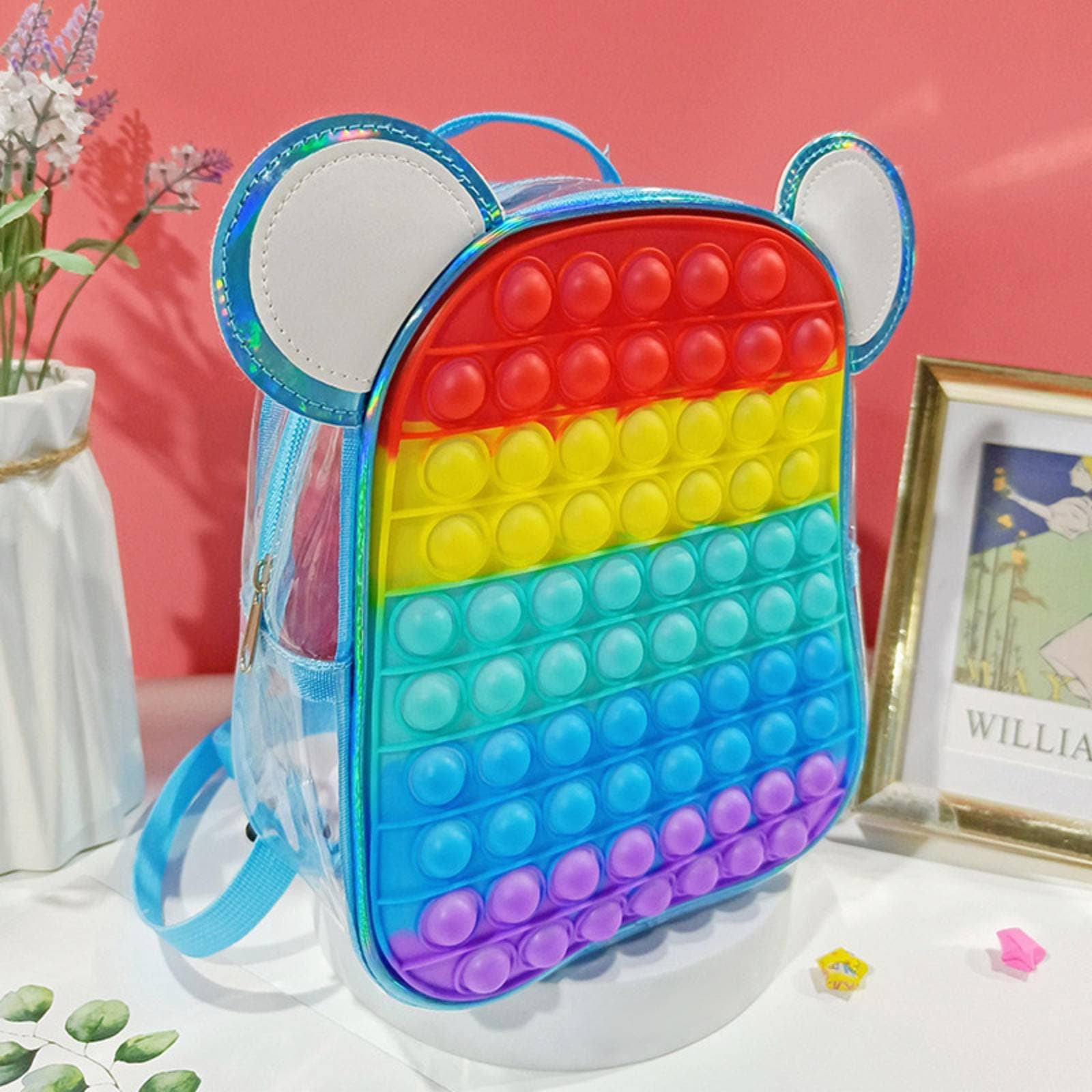 MBETA 圆耳朵儿童解压玩具透明书包