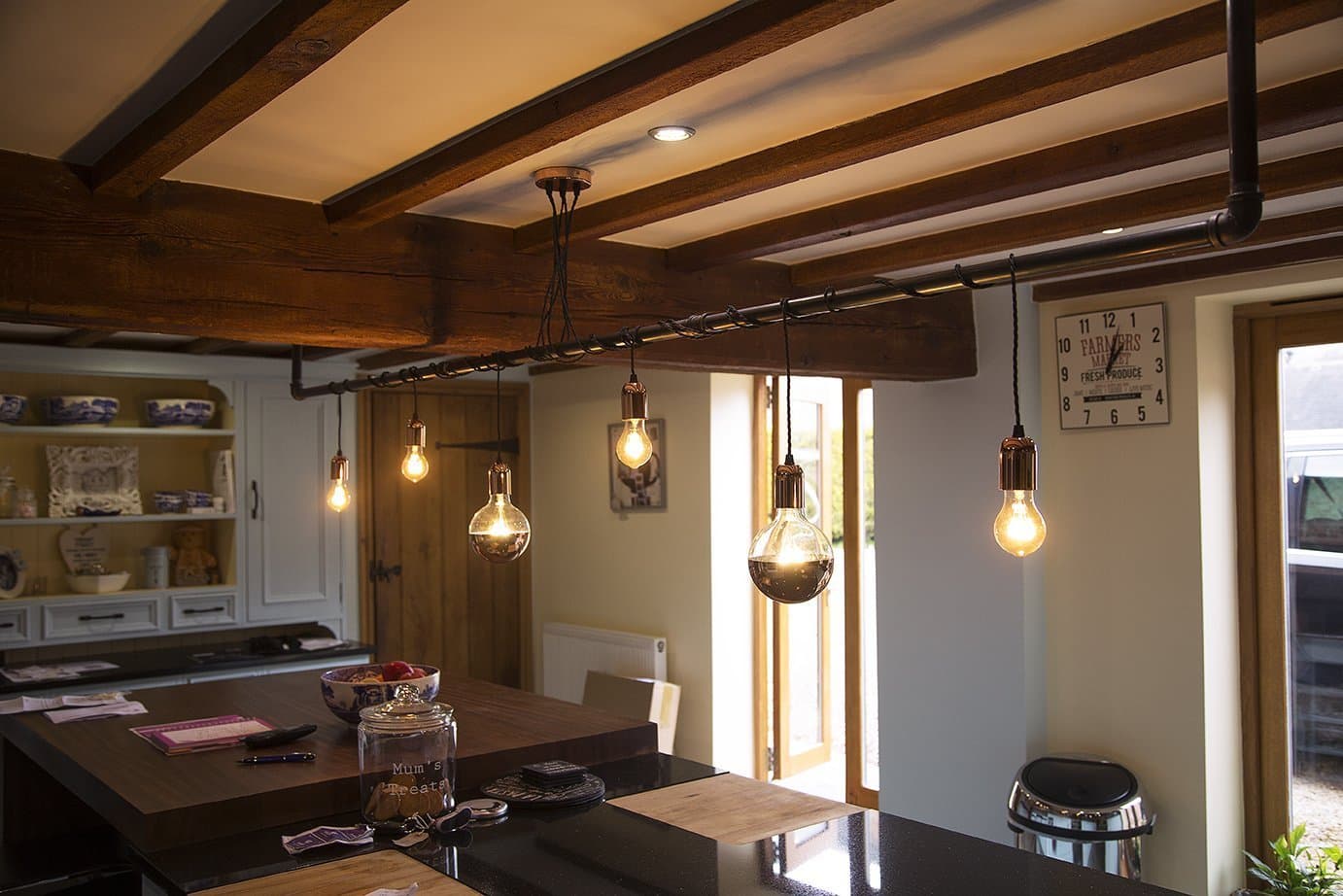 Industrial Black Iron Pipe Wrap Lighting Chandelier