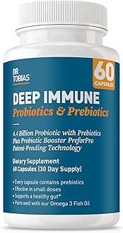 Deep Immune Probiotics & Prebiotics - Dual Action Digestion & Immune Support with PreforPro Prebiotics & Delayed Release Spore Forming Probiotics for Women & Men - 60 Capsules (30 Servings)