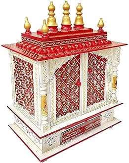 Wooden Temple/Home Temple/Pooja Mandir/Pooja Mandap/Temple for Home by Kamdhenu Art And Craft (K5SI)