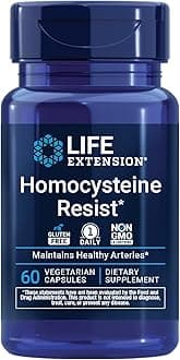 Homocysteine Resist - For Heart & Brain, Cognitive Health Support Supplement – Vitamin B2, B6 & B12 + Folate - Once-Daily, Non-GMO, Gluten-Free - 60 Vegetarian Capsules