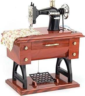 AUEAR, Large Vintage Sewing Machine Clockwork Music Box for Collection Gift Decoration