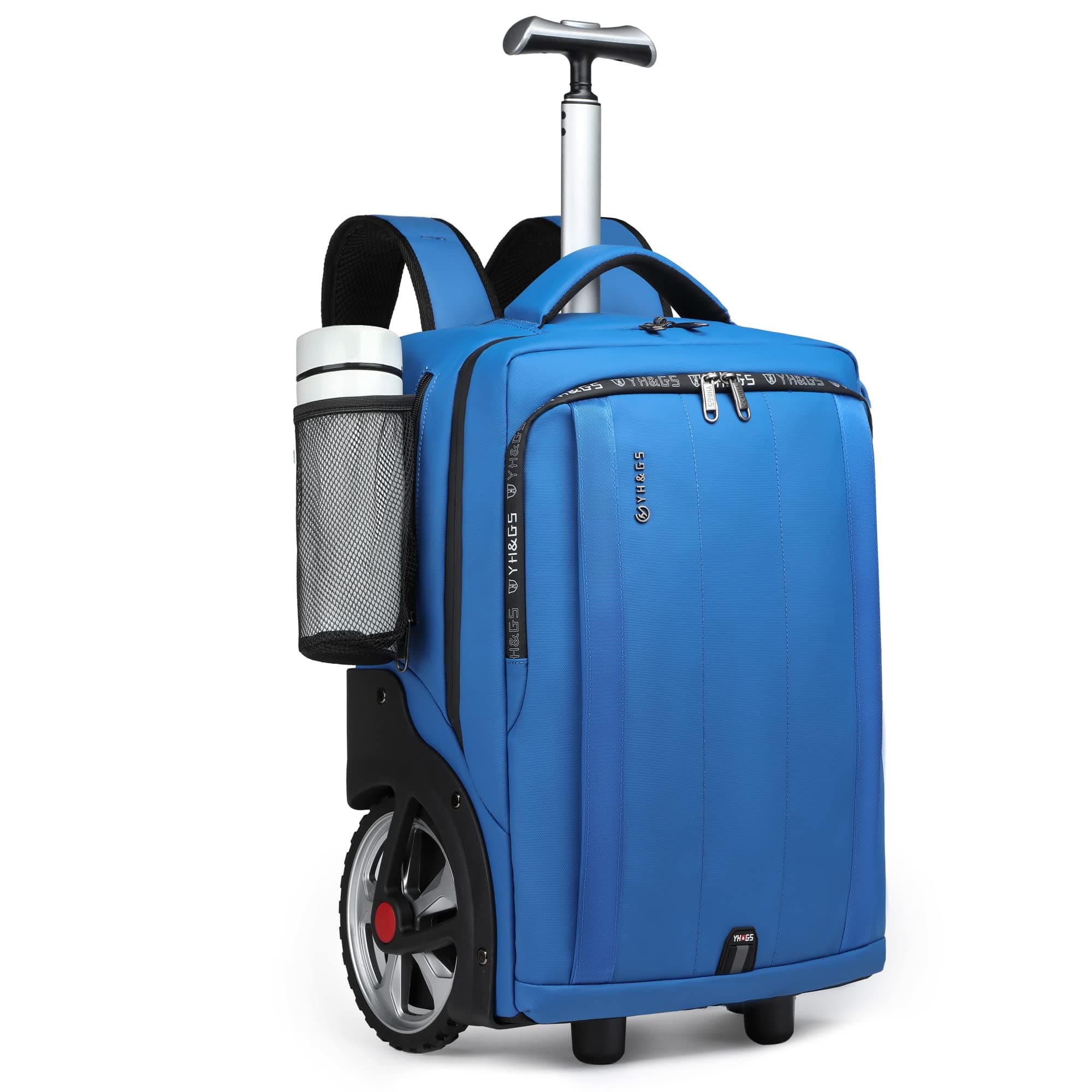 Rolling Backpack, Travel Backpack with Wheels, Rolling Backpack for Women Men, Carry on Luggage with Rolling Laptop Backpack for Travel Work, Fit 17.3 Inch Notebook Men Women (Blue)