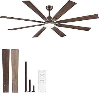 ZMISHIBO 72 inch Oil Rubbed Bronze Ceiling Fans with Lights and Remote, Indoor/Outdoor Farmhouse Ceiling Fan for Living Room Patio, 6 Speed Reversible Quiet DC Motor, 3CCT, Dual Finish Blades
