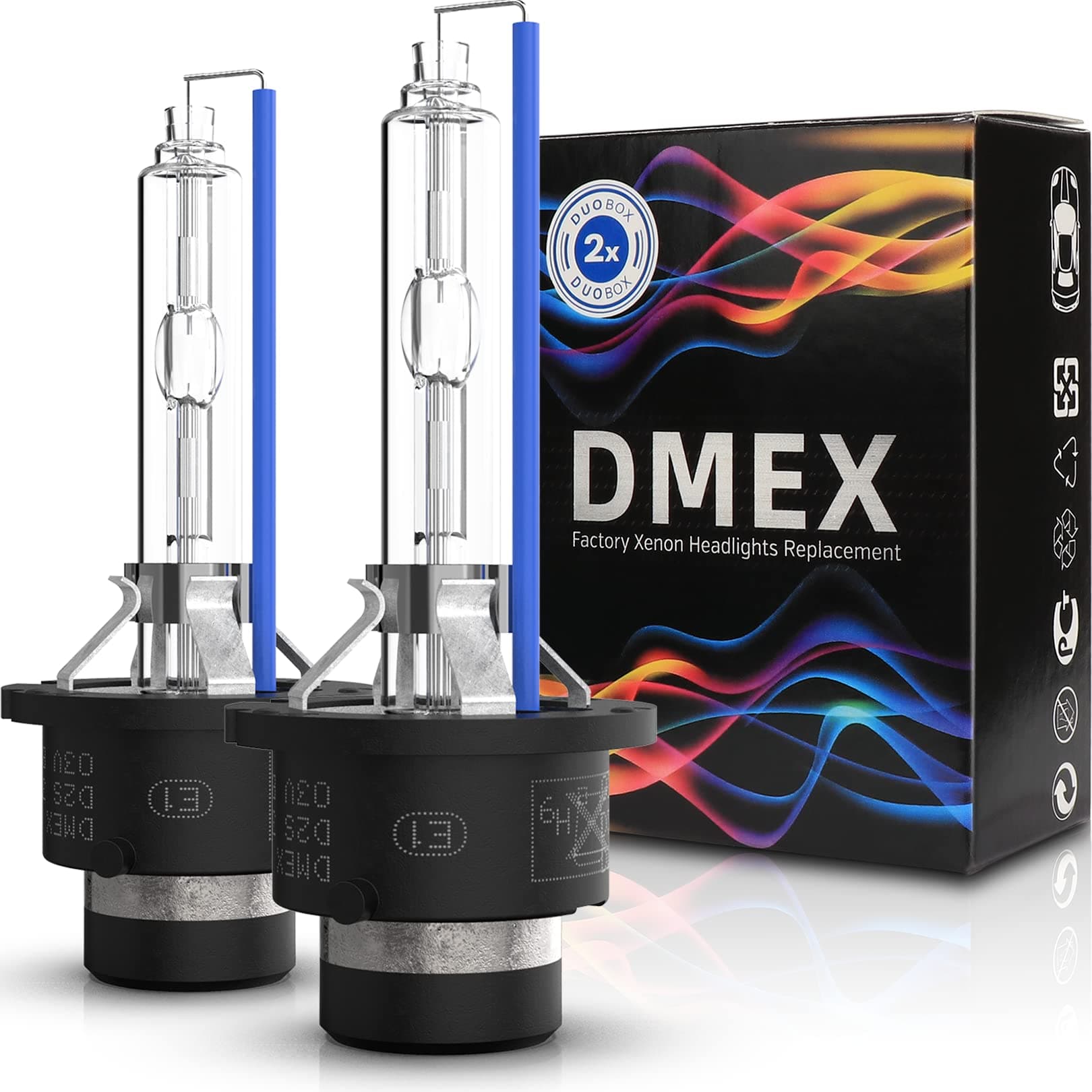 DMEX D2S 35W 6000K Xenon Headlight HID Bulbs Replacement (Cold White) - Pack of 2