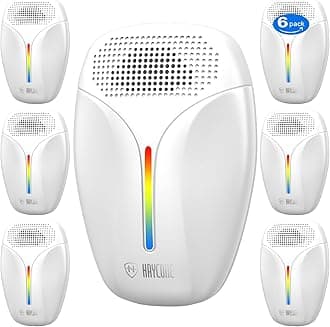 Upgraded Ultrasonic Repeller & Insect Indoor Repeller,Ultrasonic and Repellent for Roach,Rodent,Mouse,Bugs,Mosquito,Mice,Spider,Ant,3 Mode Switching,6 Packs