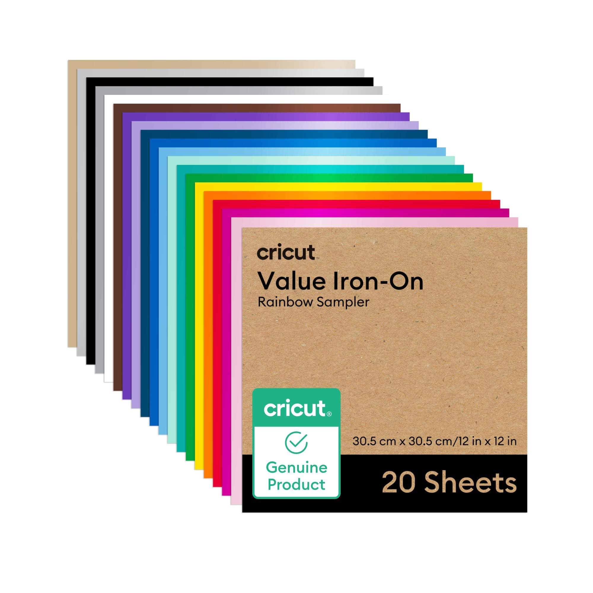 Value Iron-On, Rainbow Sampler - 12 in x 12 in (20 ct)- HTV Heat Transfer Vinyl