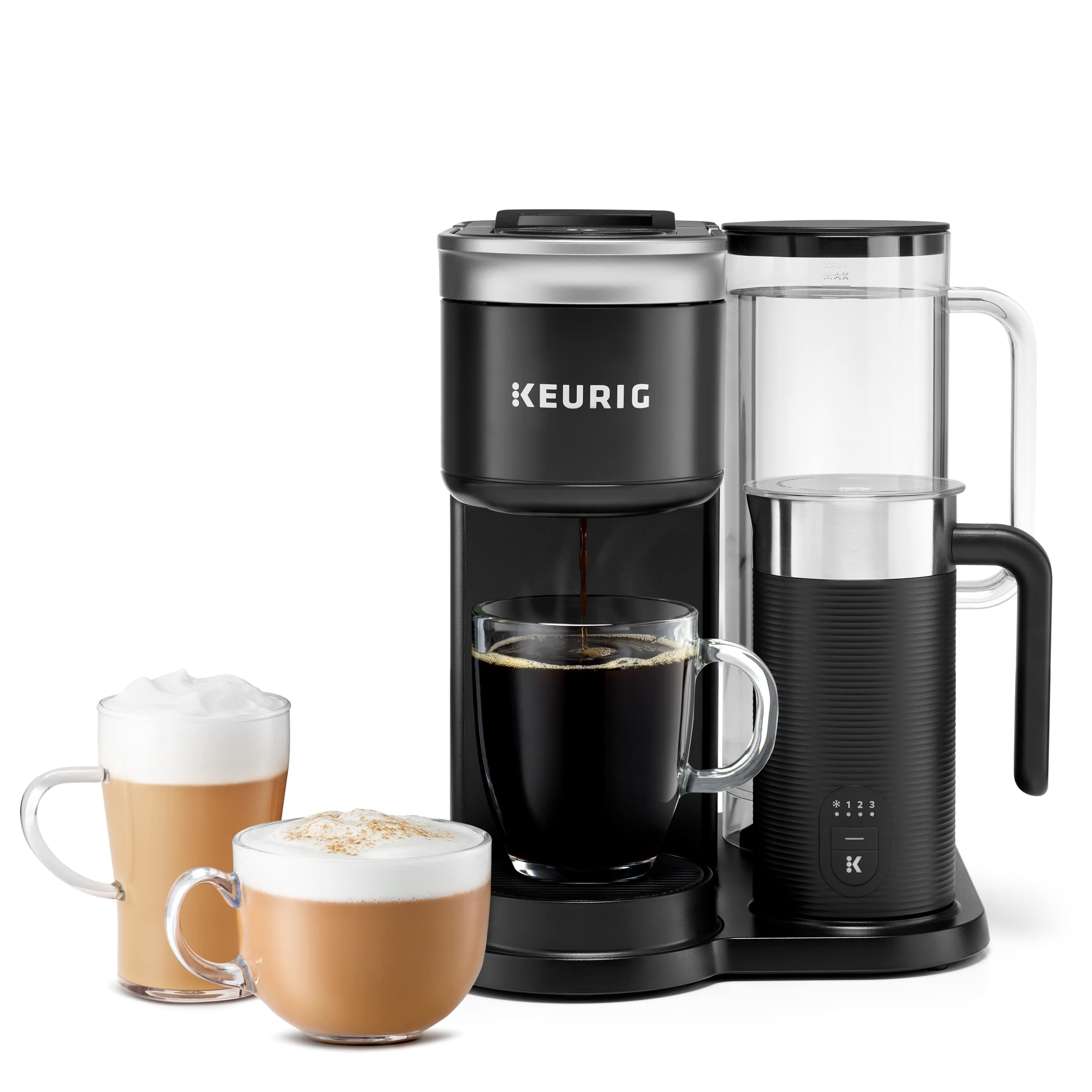 KeurigK-Café SMART Single Serve Coffee Maker with WiFi Compatibility, Latte and Cappuccino Machine with Built-In Frother, 6 Brew Sizes, Compatible with Alexa, Black, (5000365485)