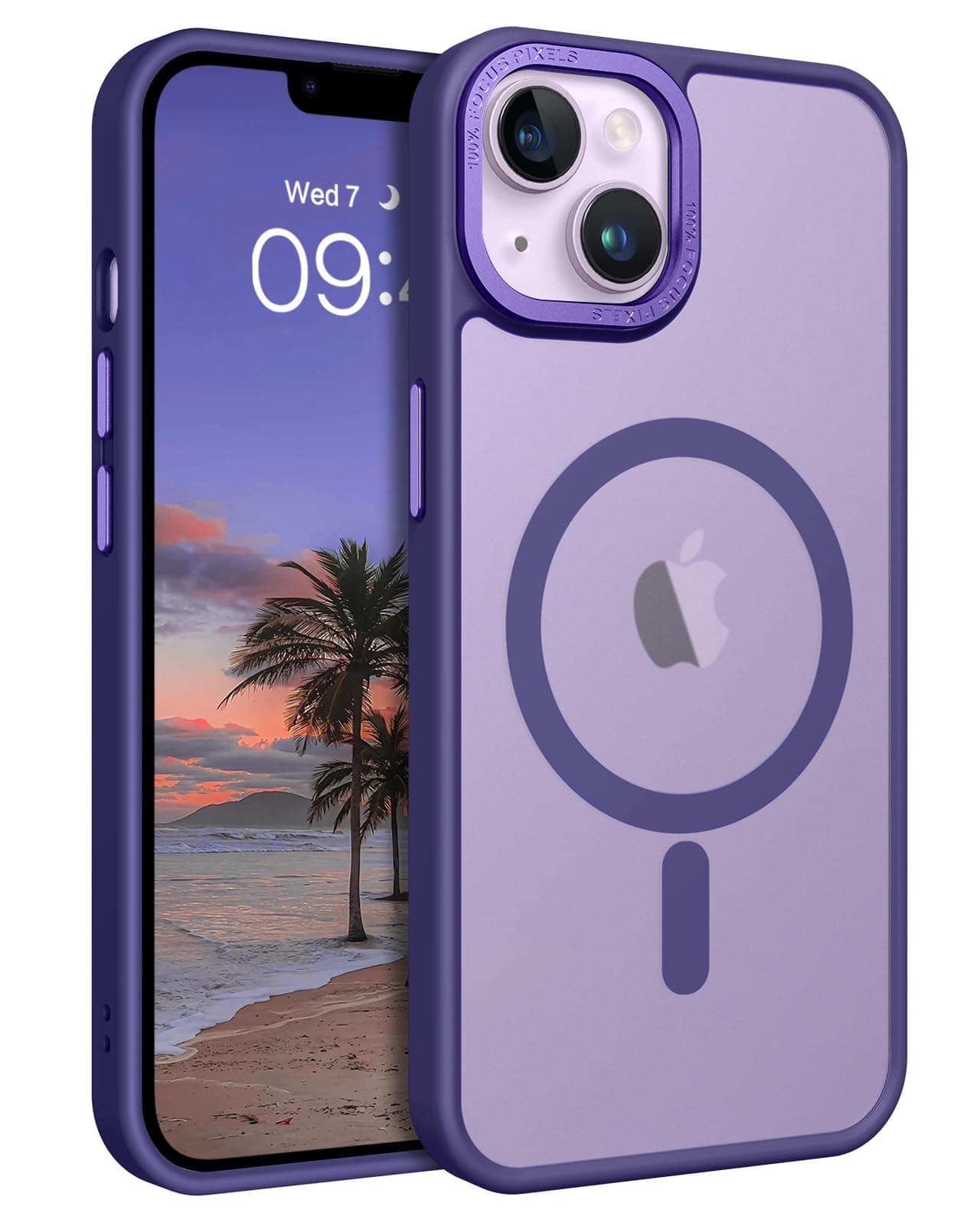 BENTOBEN Magnetic for iPhone 13 Case & iPhone 14 Case [Compatible with Magsafe] Translucent Matte Phone Case iPhone 13/14 Slim Shockproof Women Men Protective Cover for iPhone 13/14 6.1", Dark Purple