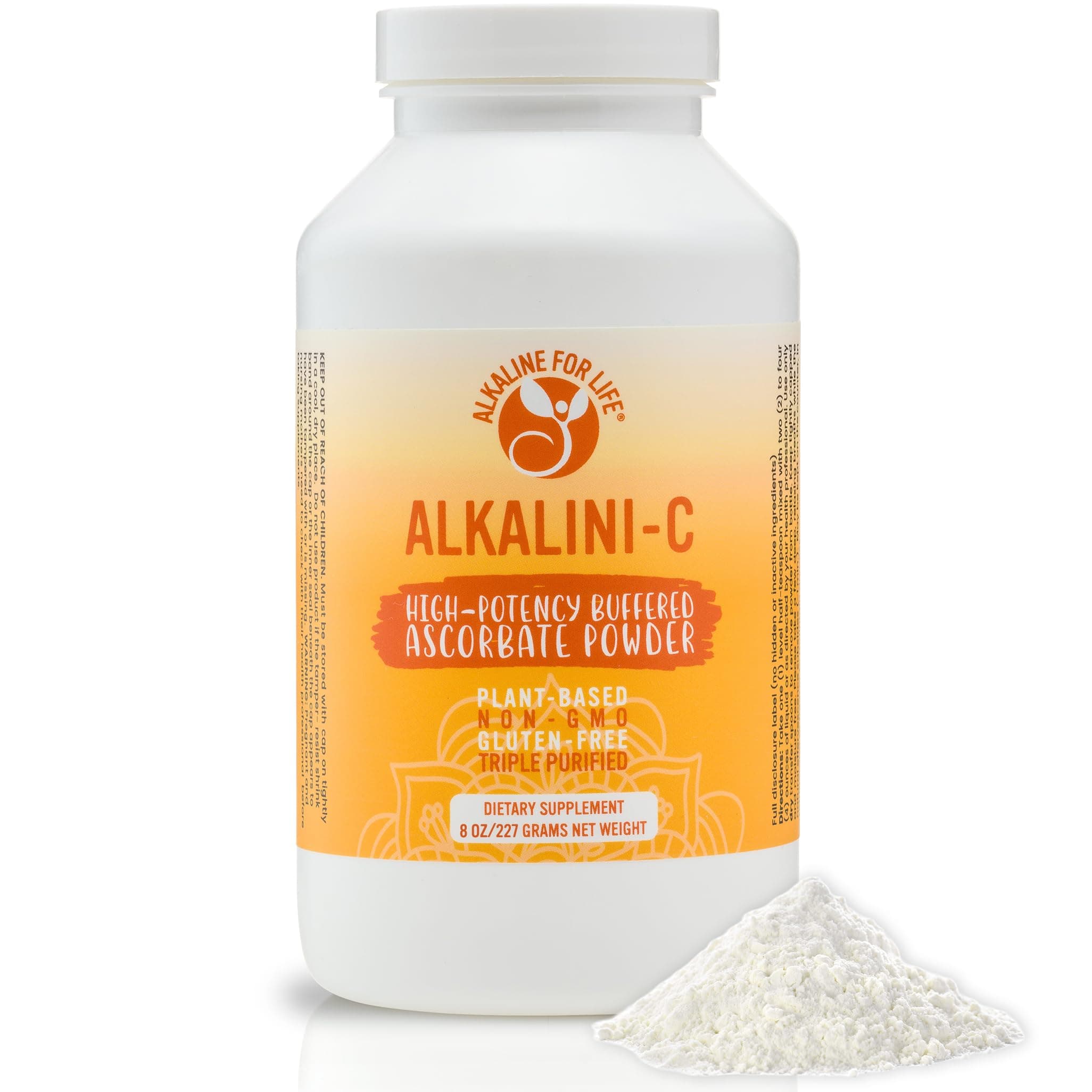 Alkalini-C Buffered Vitamin C Powder, L-Ascorbate Mineral Ascorbates with Calcium Magnesium Potassium and Zinc, Corn-Free Non-GMO Easy-Mix pH-Balanced Daily Wellness Support, 8 oz