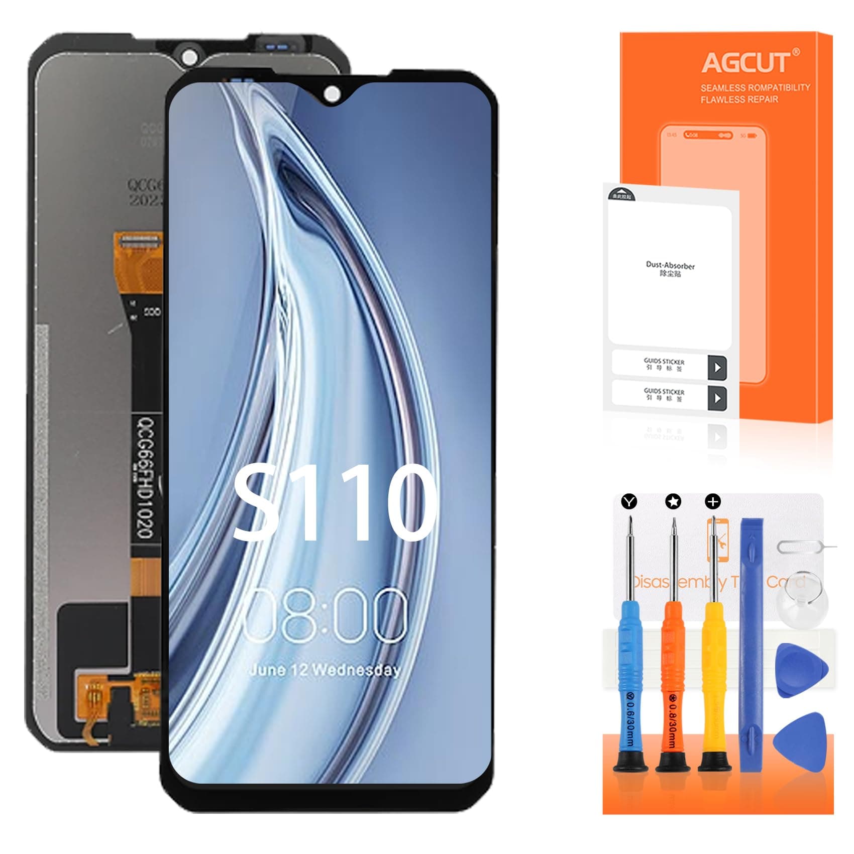AGCUTfor Doogee S110 Screen Replacement for Doogee S110 LCD Display Touch Screen Digitizer Assembly Repair Parts 6.58"