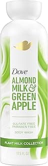 Plant Milk Cleansing Body Wash Almond Milk & Green Apple for Moisturized Skin Gentle Cleanser, No Sulfates or Parabens, pH balanced 17.5 fl oz