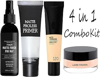 BEAUTY, Makeup kit combo of Face Primer, foundation, Loose Powder and Makeup Fixer (4 Items in the set)