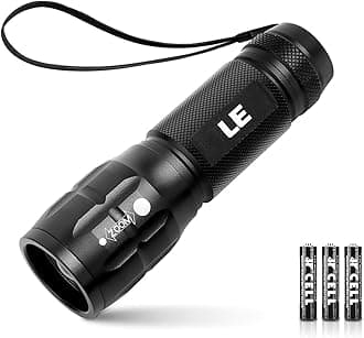 Dotcom Lighting Ever LE Adjustable Focus LED Flashlight Super Bright Batteries Included, 140 Lumen