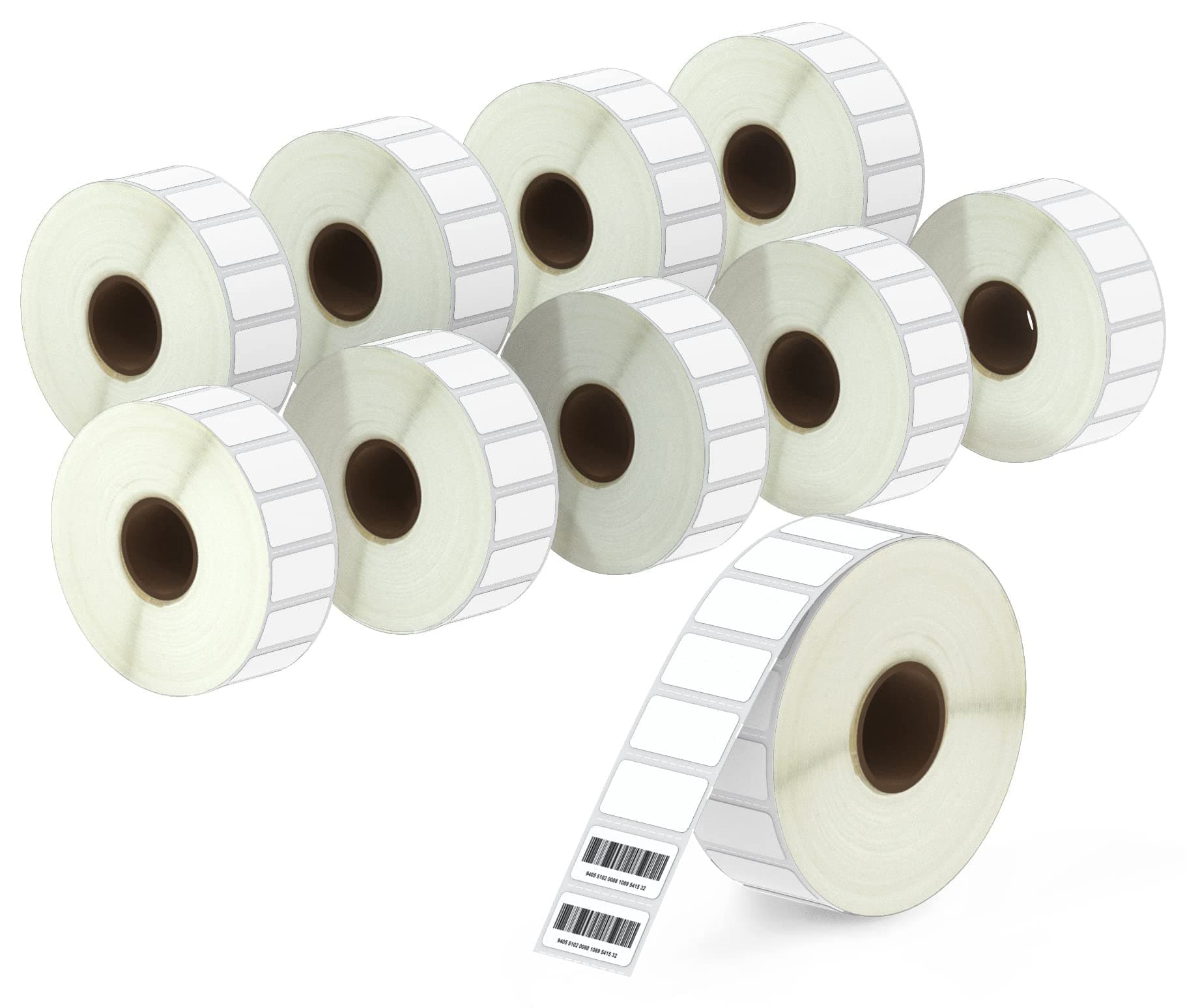 BETCKEY - 1" x 0.5" (25 mm x 13 mm) Small Labels Compatible with Zebra & More Label Printer,Premium Adhesive & Perforated [10 Rolls, 24300 Labels]