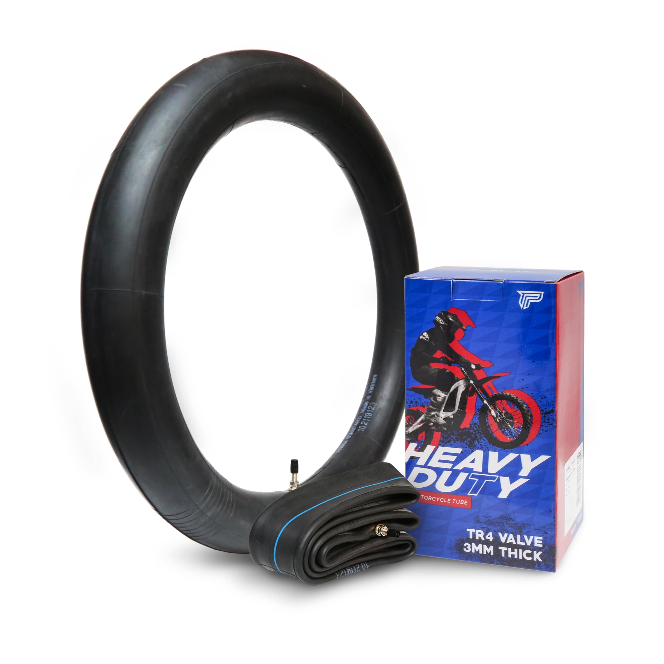 PIVOTRAX-2.75/3.00-18 (80/80-18, 80/90-18, 90/90-18) Heavy Duty Motorcycle Inner Tube – 3mm Butyl Rubber, TR4 Valve – Fits Street Bikes, Enduro, Dual Sport & Off-Road Motorcycles