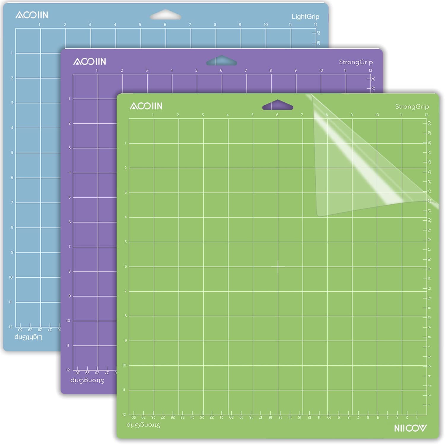 AOOIIN Cutting Mat for Cricut Explore One/Air/Air 2/Maker 3 Packs, 12x12 inches (Multicolor for Cricut, 12''x12'')