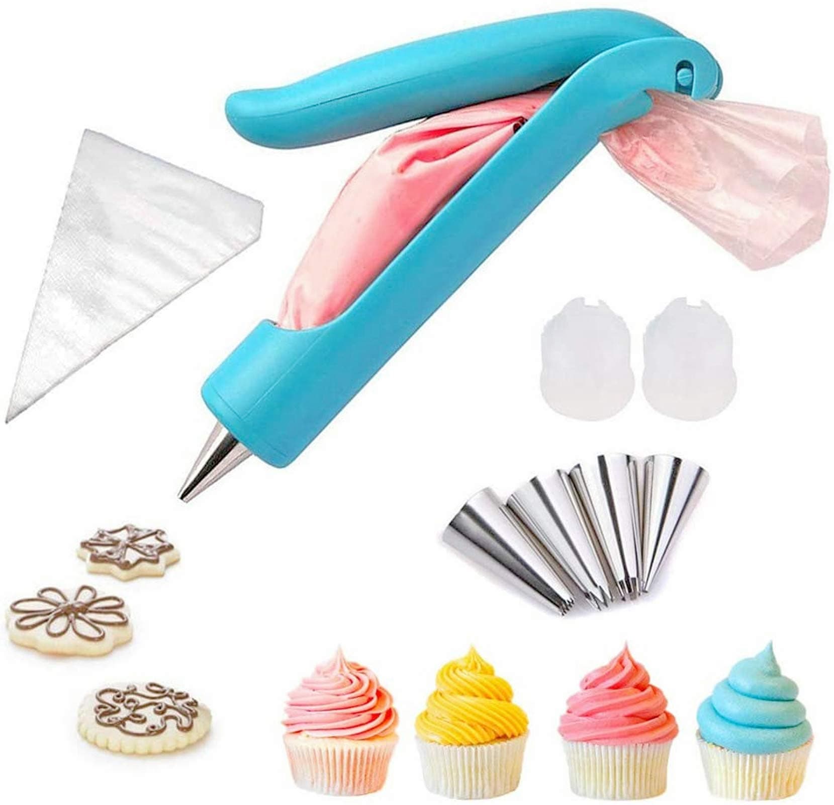 Pastry Icing Piping Bag Nozzle Tips, Cake Decorating Pen,DIY Fondant Cake Sugar Craft Nozzles Icing Bag with Piping/Dispenser Nozzles