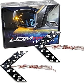 iJDMTOY Universal Fit Ultra Slim 14-SMD Side Mirror LED Turn Signal Arrows, Amber Yellow